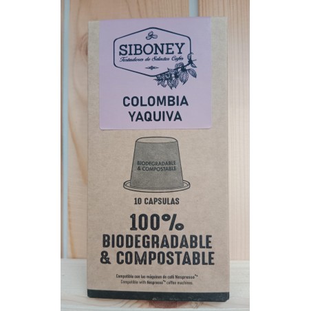 CAPSULAS COMPOSTABLES COLOMBIA YAQUIVA 10 UN. SIBONEY