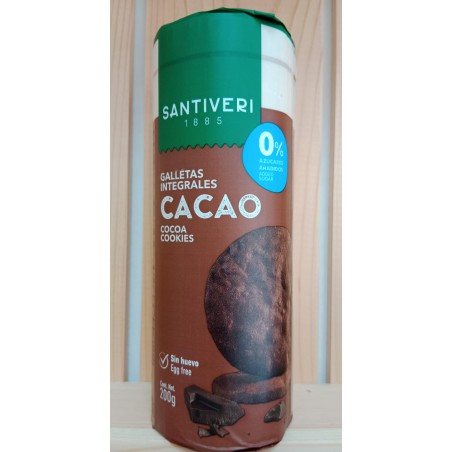 GALLETAS INTEGRALES CACAO 0 AZUCARES SANTIVERI